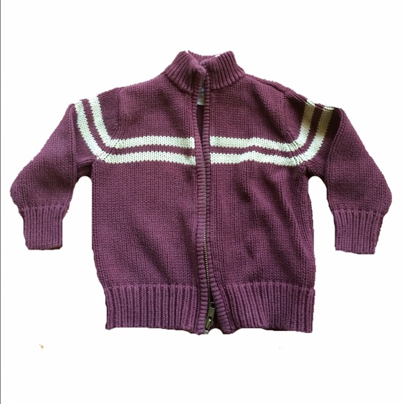 Preppy zip up sweater with stripes