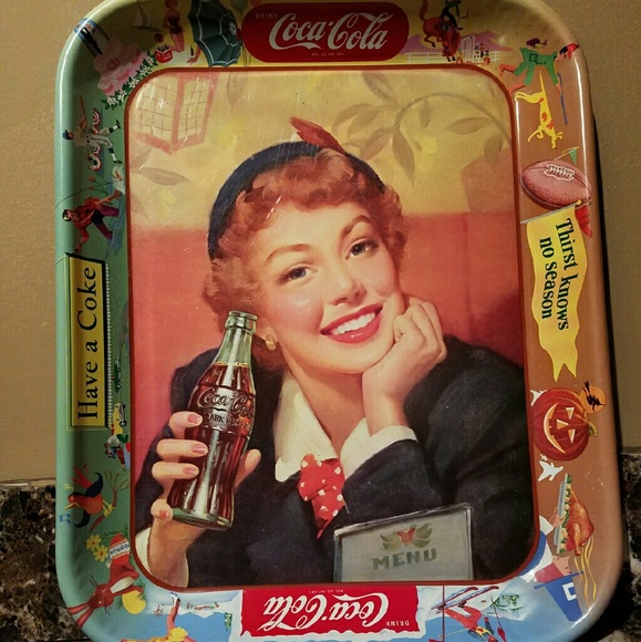 Authentic metal coca cola serving tray
