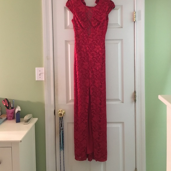 Red sequence dress