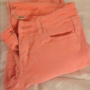 Coral neon jeggings American Eagle
