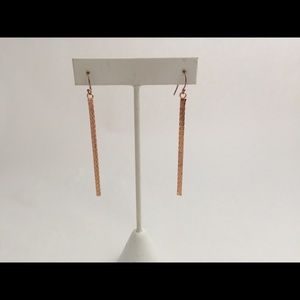 Rose gold tassel earrings. Chain fringe earrings.