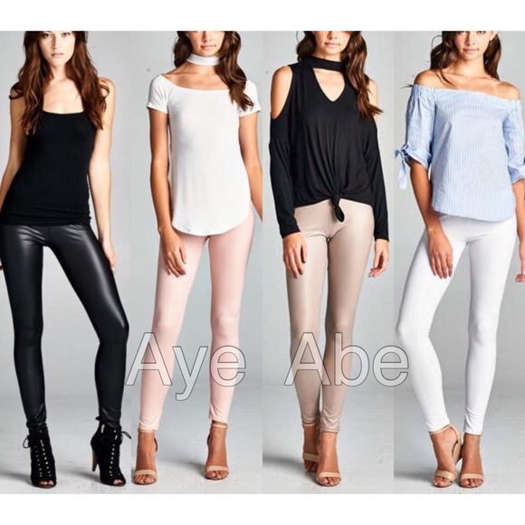 Black slick faux leather legging sexy trendy sold - Picture 4 of 6