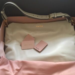 Miu Miu white large hand bag