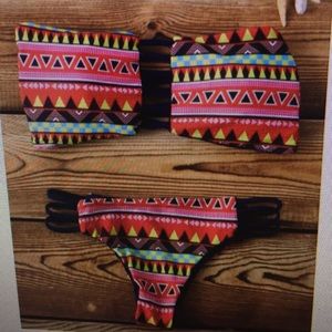Strapless Printed Bikini Set