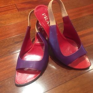 Prada red  and purple heels