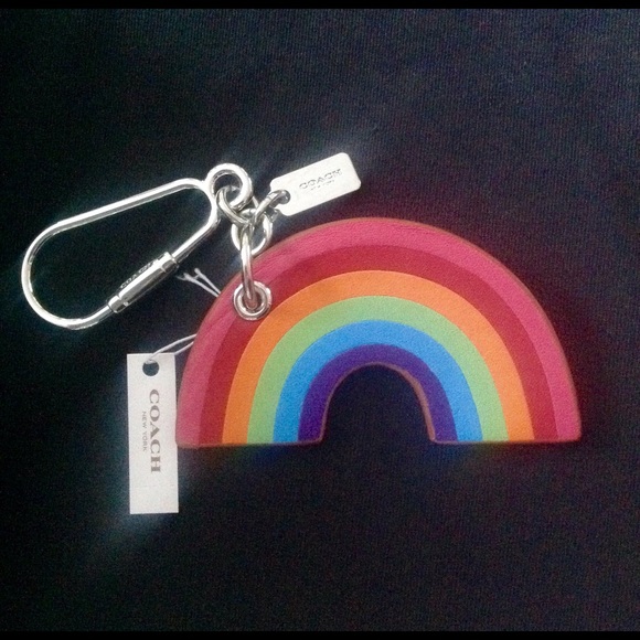 Last One! NWT Rare Coach Leather Rainbow Bag Charm