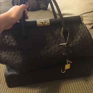 Giada Pelle structured ostrich handbag