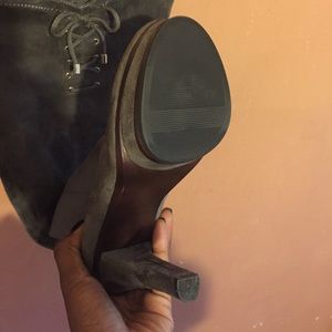 Faux suede over the knee boots