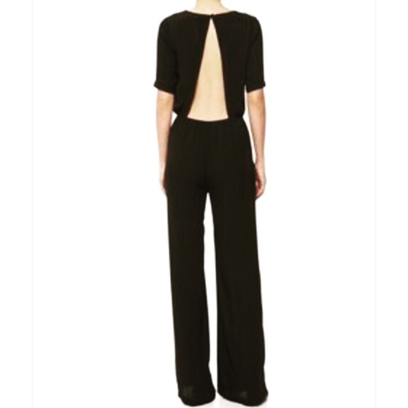 -NAVY BCBG CHIFFON JUMPSUIT-