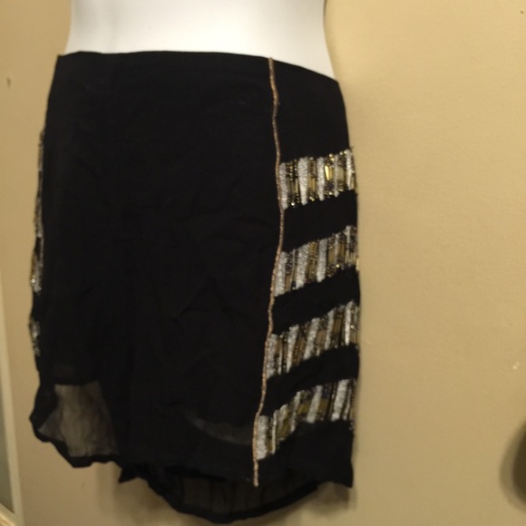 Free People lined rayon sparkly & beads shortsNWOT - Picture 3 of 3