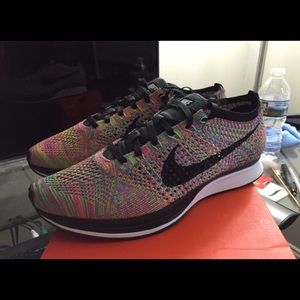 Nike flyknit 2016 grey tongue multicolor