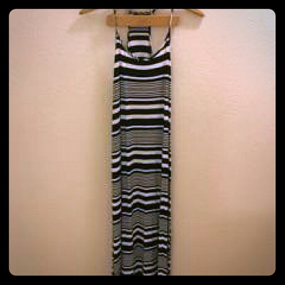 Black and White Stripe Maxi Dress