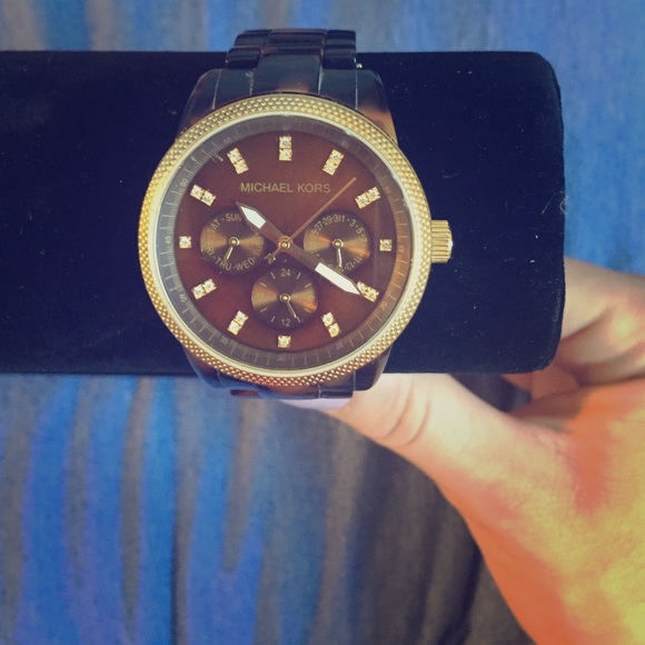 Michael Kors tortoise shell watch