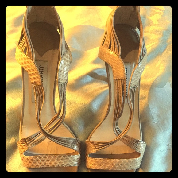 Jimmy Choo sexy criss-crossed snake skin heels
