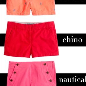 J.Crew chino red shorts