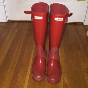 Red hunter boots