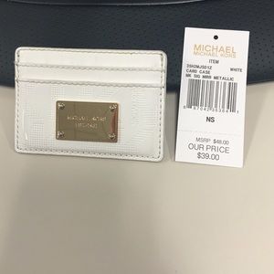 White metallic MK card holder
