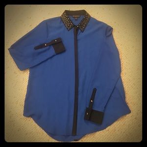 Rock and Republic silk studded blouse