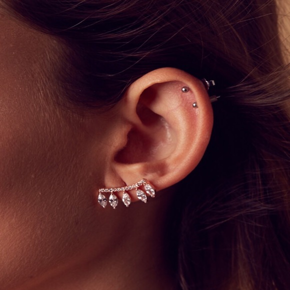 SUPER SALE Rose Gold Luxe Teardrop Earrings - Picture 3 of 4