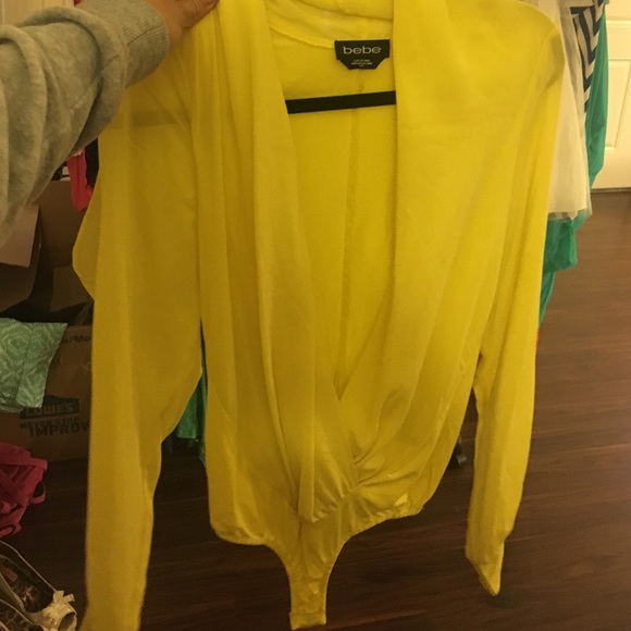Bebe bodysuit long sleeve with slits