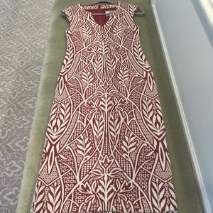 Anthropologie red and cream dress