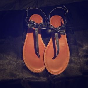 Bow sandals!! Practically brand new