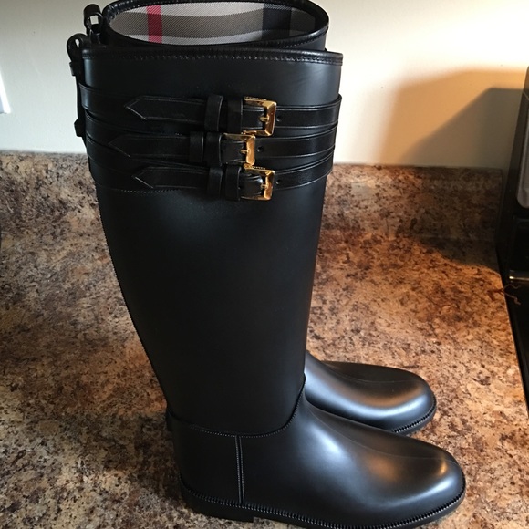 Burberry rain boots