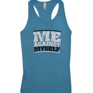 Me Against Myself Workout Tank- Blue