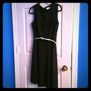 Navy a-line sleeveless dress
