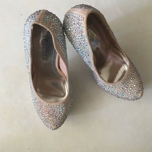 Mascotte Shoes - Mascotte Nude Rhinestone Crystal High Heels Mascotte Shoes - Mascotte Nude Rhinestone Crystal High Heels
