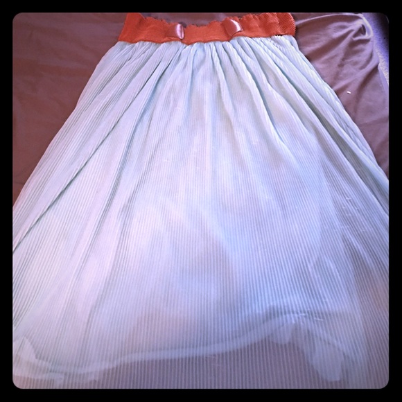 Sheer mint maxi skirt