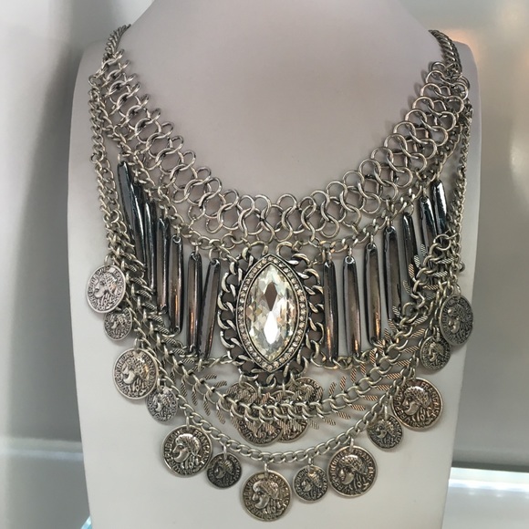 Silver coins choker