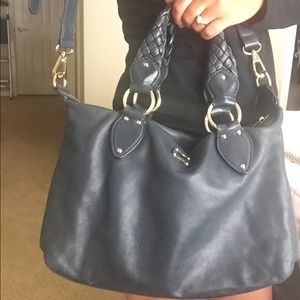 Blue leather MK Jet Set handbag.
