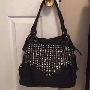 Embellished black pocketbook