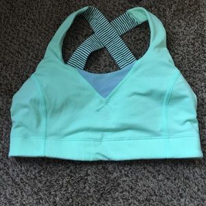 Lululemon sport bra mint green with mesh detail