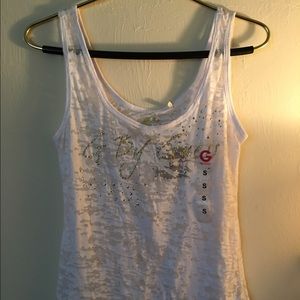 White and gold Guess shirt