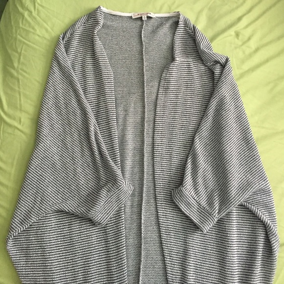 Striped navy and white coverup/shawl