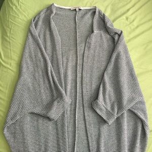 Striped navy and white coverup/shawl