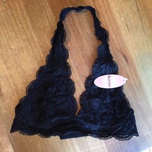 Black Lace halter bra