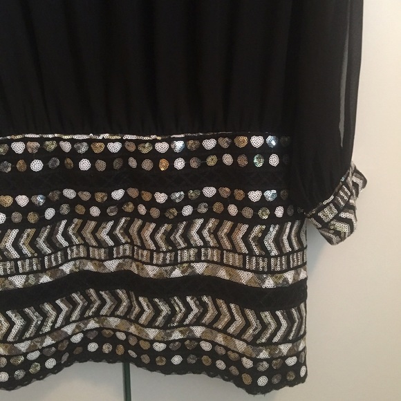 Moon Black Chiffon & Beaded Bandeau Dress - Picture 3 of 4