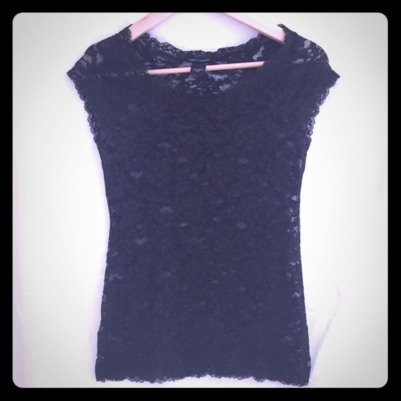 Black lace t-shirt