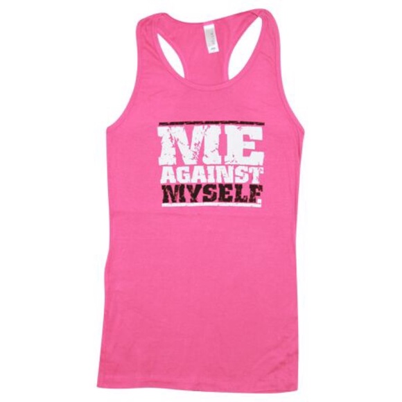 Me Against Myself Workout Tank- Hot Pink