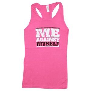 Me Against Myself Workout Tank- Hot Pink