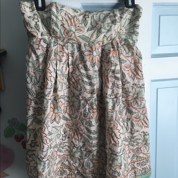 Free people floral strapless dress