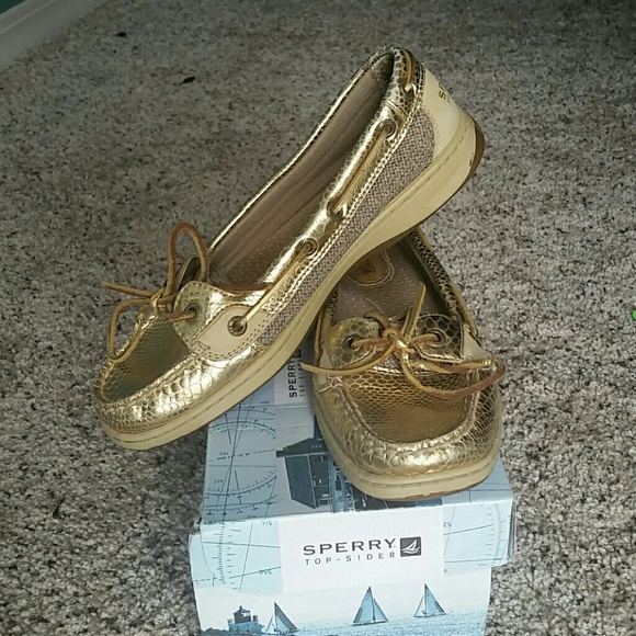 Gold Sperry Topsiders