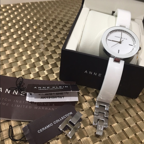 Anne Klein cream collection ceremic watch - Picture 3 of 3