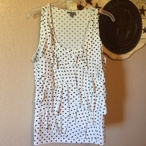 Roz & Ali Polka Dot Ruffled Blouse Top size 1X