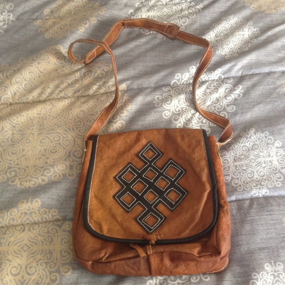 Authentic Nepalese leather satchel