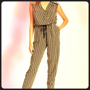 Max Studio Geo-Print Sleeveless Jumpsuit