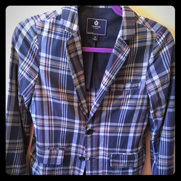 Boys J. Crew Crew Cuts Plaid Blazer